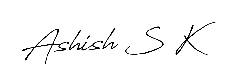 Create a beautiful signature design for name Ashish S K. With this signature (Antro_Vectra_Bolder) fonts, you can make a handwritten signature for free. Ashish S K signature style 7 images and pictures png